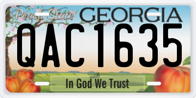 GA license plate QAC1635