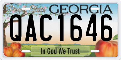 GA license plate QAC1646