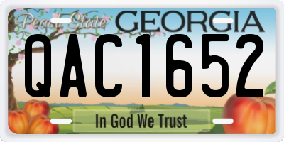 GA license plate QAC1652