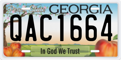 GA license plate QAC1664