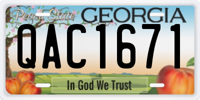 GA license plate QAC1671