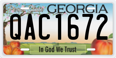 GA license plate QAC1672