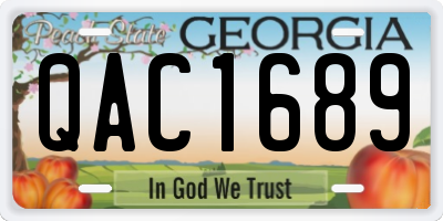GA license plate QAC1689
