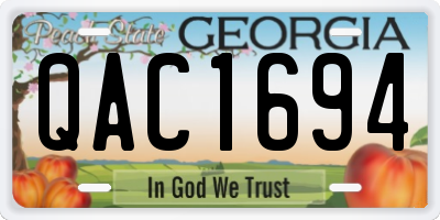 GA license plate QAC1694
