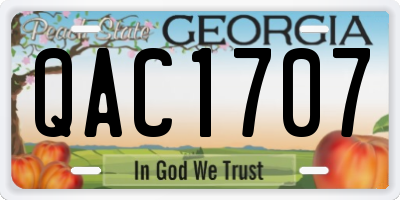 GA license plate QAC1707