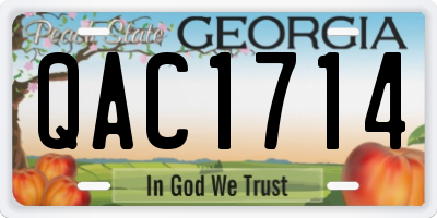 GA license plate QAC1714