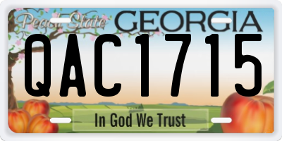 GA license plate QAC1715