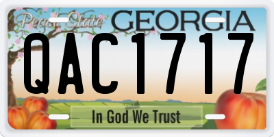 GA license plate QAC1717