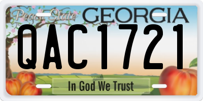 GA license plate QAC1721