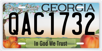 GA license plate QAC1732