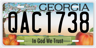 GA license plate QAC1738