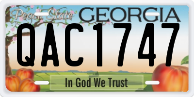 GA license plate QAC1747