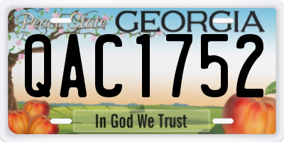 GA license plate QAC1752