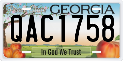 GA license plate QAC1758