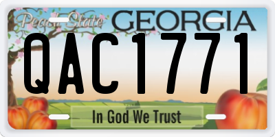 GA license plate QAC1771