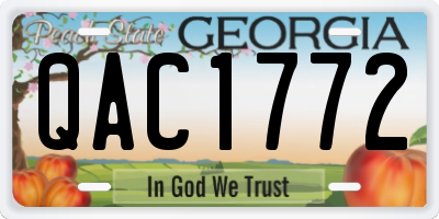 GA license plate QAC1772