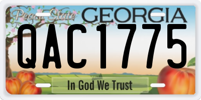 GA license plate QAC1775