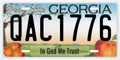 GA license plate QAC1776