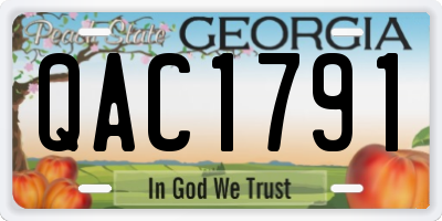GA license plate QAC1791