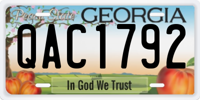 GA license plate QAC1792