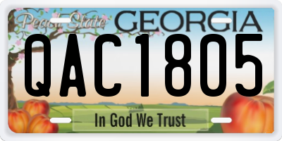 GA license plate QAC1805