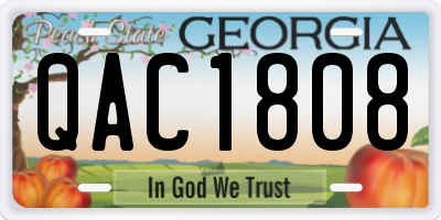 GA license plate QAC1808