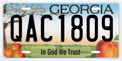 GA license plate QAC1809