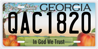 GA license plate QAC1820
