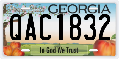 GA license plate QAC1832