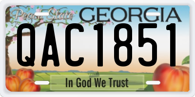 GA license plate QAC1851