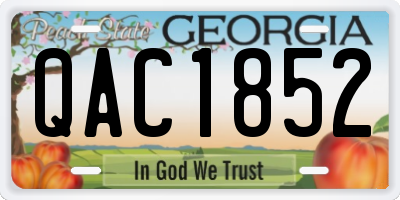 GA license plate QAC1852