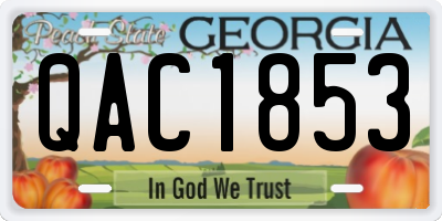 GA license plate QAC1853