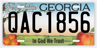 GA license plate QAC1856