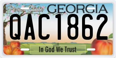 GA license plate QAC1862