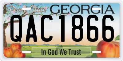 GA license plate QAC1866
