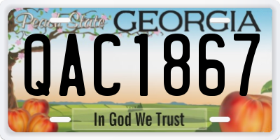 GA license plate QAC1867