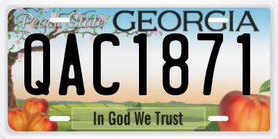 GA license plate QAC1871