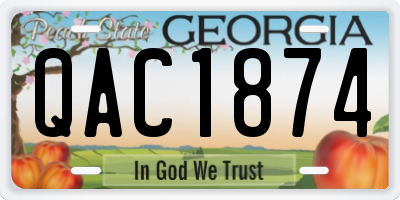 GA license plate QAC1874