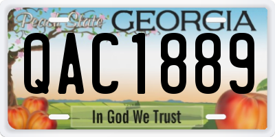 GA license plate QAC1889
