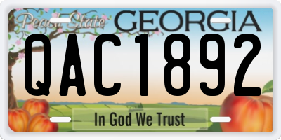 GA license plate QAC1892