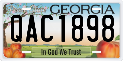 GA license plate QAC1898