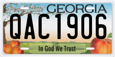 GA license plate QAC1906