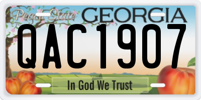 GA license plate QAC1907