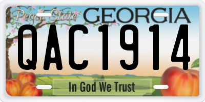 GA license plate QAC1914