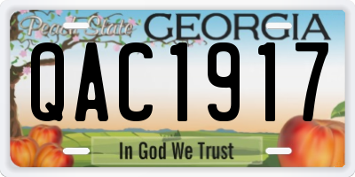 GA license plate QAC1917