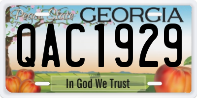 GA license plate QAC1929