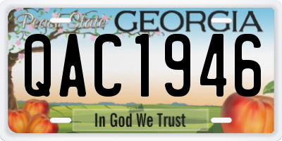 GA license plate QAC1946