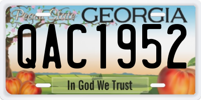 GA license plate QAC1952
