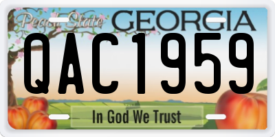 GA license plate QAC1959