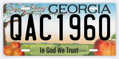 GA license plate QAC1960